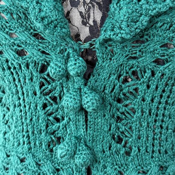 Vintage Y2k Collared Cardigan Sweater Whimsigoth Fairy Grunge Whimsy Twee M - Picture 5 of 11